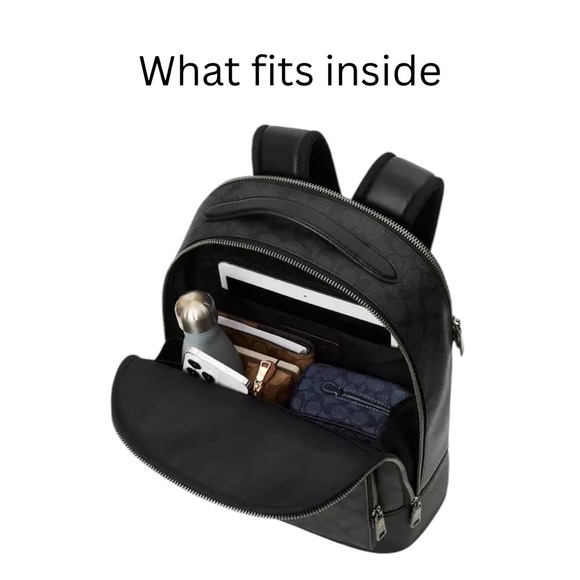 COACH Outlet Ethan Backpack | Black | Satin Nickel | Authentic | 12x17x5 - Picture 4 of 17